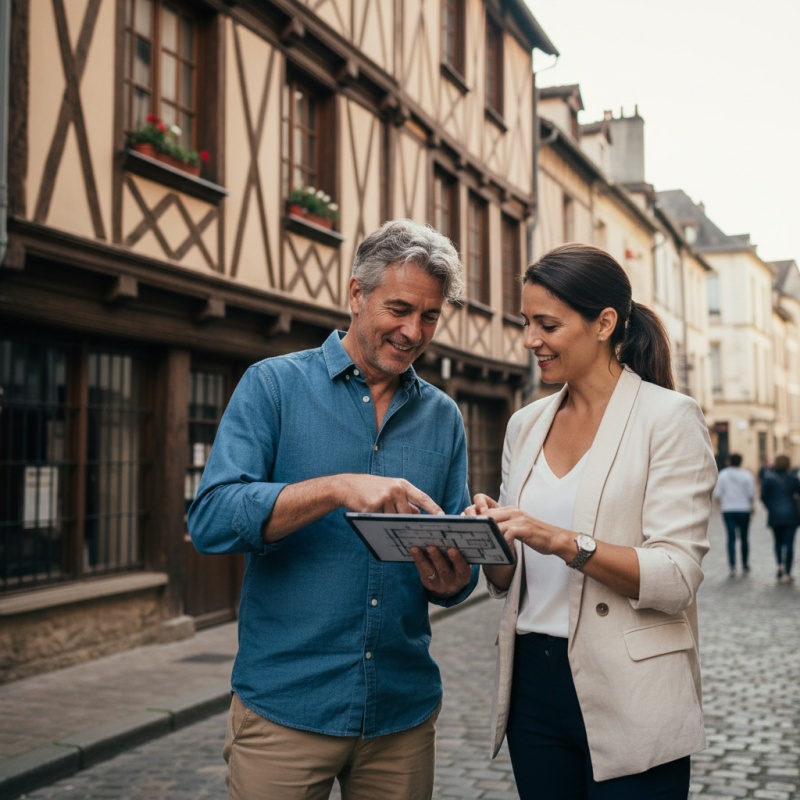Équipe d'Audit Rénovation Tours discutant d'un projet de rénovation en Indre-et-Loire