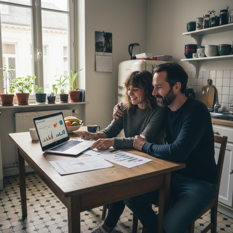 Couple de Montreuillois étudiant les aides financières après leur audit énergétique