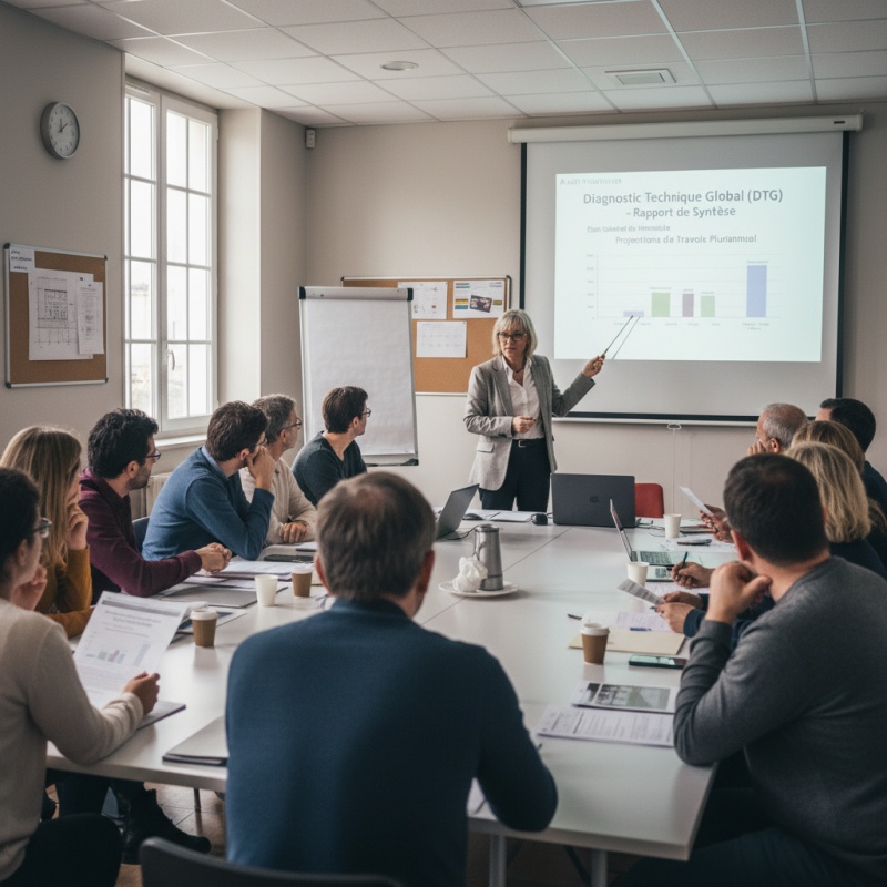 Présentation d'un rapport de Diagnostic Technique Global en assemblée de copropriété