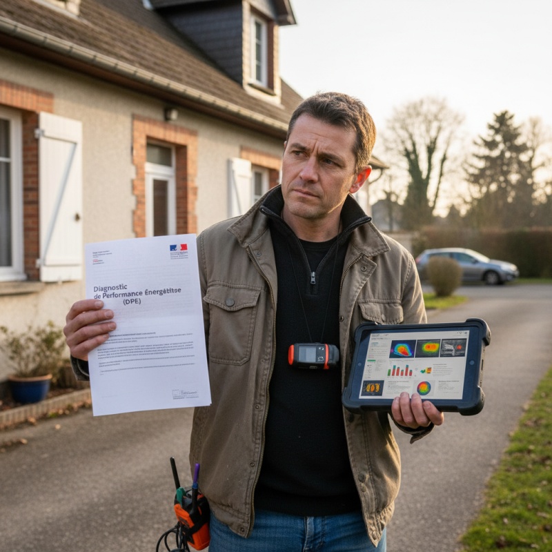 Comparaison visuelle entre un rapport DPE et un audit énergétique réalisée par un expert RGE