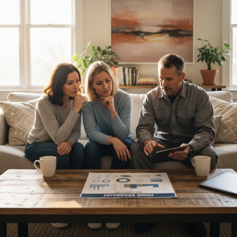 Couple consultant un expert RGE pour leur dossier éco-prêt à taux zéro