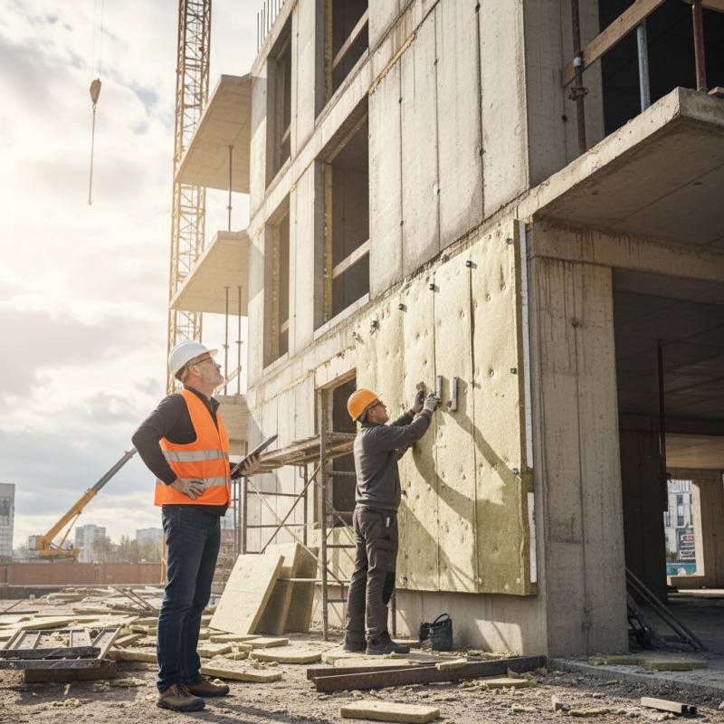 Suivi de chantier par un maître d'œuvre pour des travaux d'isolation thermique par l'extérieur.