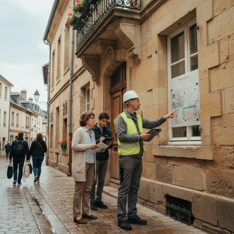 Technicien RGE réalisant un audit pour une maison en grès à Brive-la-Gaillarde