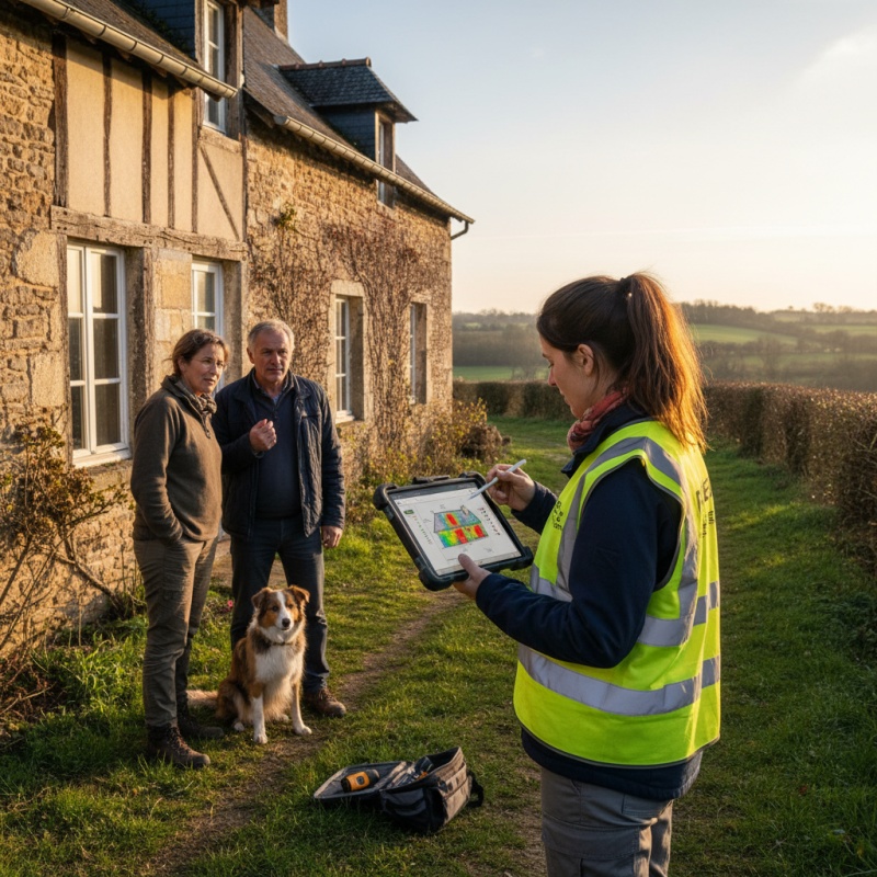 Mon Accompagnateur Rénov' réalisant un audit énergétique sur une maison typique à Cholet