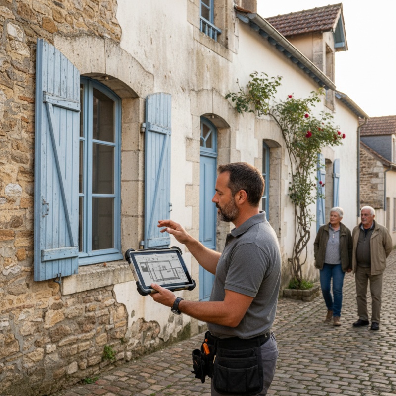Expert Mon Accompagnateur Rénov' réalisant un diagnostic énergétique sur une maison vendéenne à La Roche-sur-Yon.