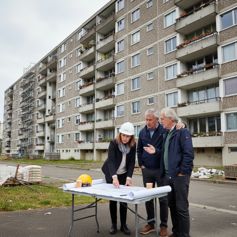 Accompagnateur Rénov' discutant d'un projet de rénovation pour une copropriété à Nanterre
