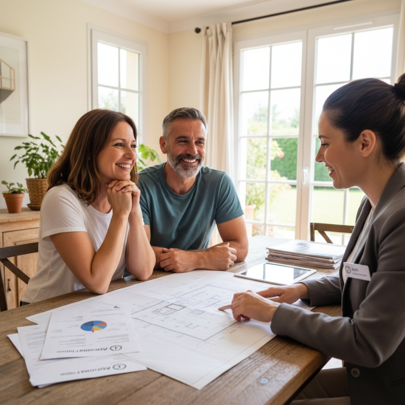 Couple orléanais optimisant les aides financières pour leur rénovation avec Mon Accompagnateur Rénov'