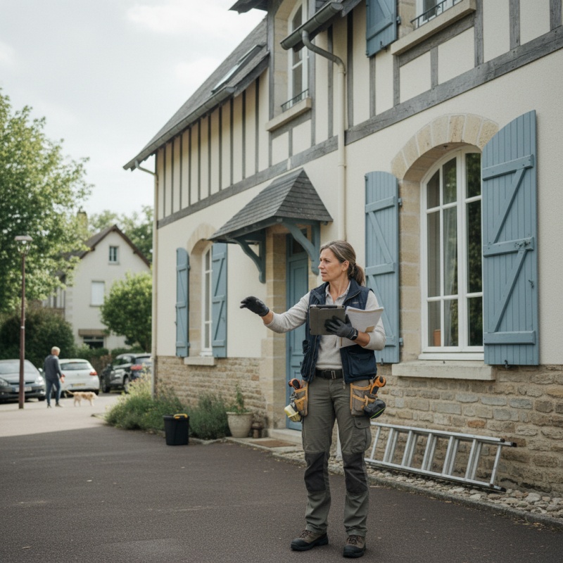 auditeur RGE réalisant un audit énergétique sur une maison individuelle